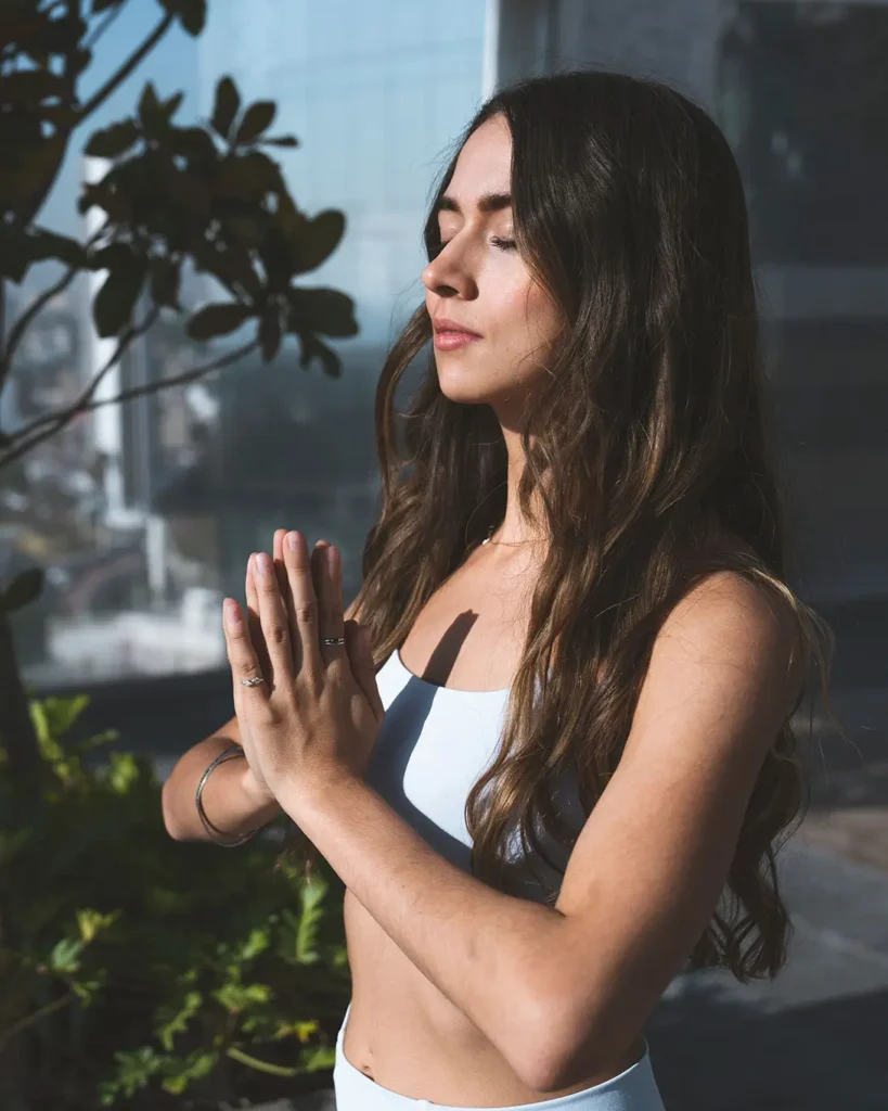 Woman in prayer position